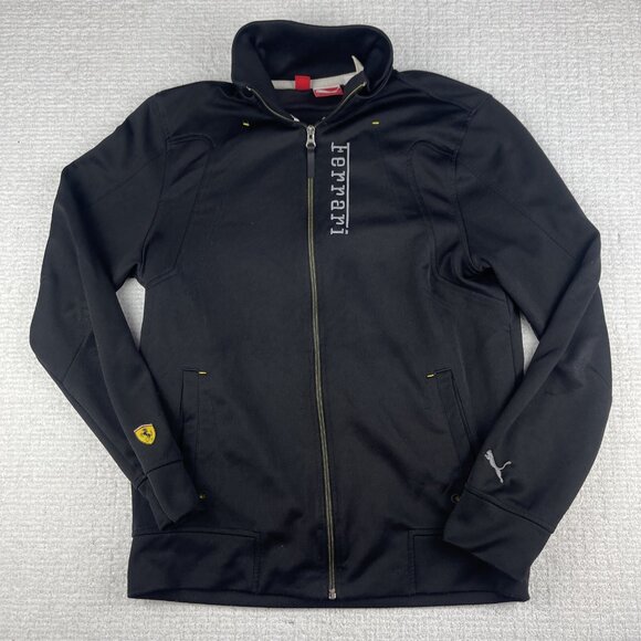 VTG Puma x Ferrari Racing Jacket Full Zip Logo Track Suit Style Black (Read) - Picture 1 of 16